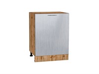 Шкаф нижний с 1-ой дверцей Валерия-М Дуб Вотан, Серый металлик дождь светлый, 600 В*Ш*Г 816*600*478, фасад МДФ  Серый металлик дождь светлый, корпус  Дуб Вотан ms2510VVT_63829