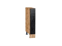 Шкаф нижний бутылочница Валерия-М Дуб Вотан, Черный металлик дождь, 150 В*Ш*Г 816*150*478, фасад МДФ  Черный металлик дождь, корпус  Дуб Вотан ms2510VVT_63790