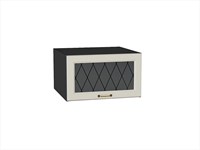 Шкаф верхний горизонтальный остекленный глубокий Ницца Graphite, Агат, 600 В*Ш*Г 358*600*574, фасад МДФ/Стекло  Агат, корпус  Graphite ms2510VVT_54526