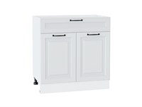 Шкаф нижний с 2-мя дверцами и ящиком Ницца Белый, Blanco, 800 В*Ш*Г 816*800*478, фасад МДФ  Blanco, корпус  Белый ms2510VVT_56546