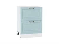 Шкаф нижний с 2-мя ящиками Ницца Белый, Голубой В*Ш*Г 816*600*478, фасад МДФ  Голубой, корпус  Белый ms2510VVT_54946