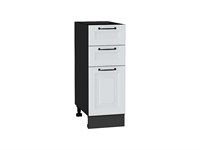 Шкаф нижний с 3-мя ящиками Ницца Graphite, Blanco, 300 В*Ш*Г 816*300*478, фасад МДФ  Blanco, корпус  Graphite ms2510VVT_44645