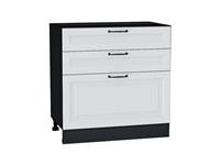 Шкаф нижний с 3-мя ящиками Ницца Graphite, Blanco, 800 В*Ш*Г 816*800*478, фасад МДФ  Blanco, корпус  Graphite ms2510VVT_44697