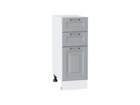 Шкаф нижний с 3-мя ящиками Ницца Белый, Графит, 300 В*Ш*Г 816*300*478, фасад МДФ  Графит, корпус  Белый ms2510VVT_54980