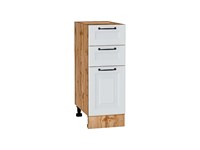 Шкаф нижний с 3-мя ящиками Ницца Дуб Вотан, Blanco, 300 В*Ш*Г 816*300*478, фасад МДФ  Blanco, корпус  Дуб Вотан ms2510VVT_64494