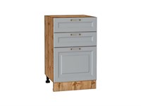 Шкаф нижний с 3-мя ящиками Ницца Дуб Вотан, Графит, 500 В*Ш*Г 816*500*478, фасад МДФ  Графит, корпус  Дуб Вотан ms2510VVT_64526
