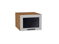 Шкаф верхний горизонтальный остекленный глубокий Глетчер Дуб Вотан, Гейнсборо Силк, 500 В*Ш*Г 358*500*574, фасад МДФ/Стекло  Гейнсборо Силк, корпус  Дуб Вотан ms2510VVT_61599