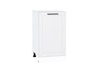 Шкаф нижний с 1-ой дверцей Глетчер Белый, Айленд Силк, 450 В*Ш*Г 816*450*478, фасад МДФ  Айленд Силк, корпус  Белый ms2510VVT_55967