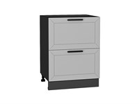 Шкаф нижний с 2-мя ящиками Глетчер Graphite, Гейнсборо Силк В*Ш*Г 816*600*478, фасад МДФ  Гейнсборо Силк, корпус  Graphite ms2510VVT_43658