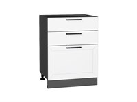 Шкаф нижний с 3-мя ящиками Глетчер Graphite, Айленд Силк, 600 В*Ш*Г 816*600*480, фасад МДФ  Айленд Силк, корпус  Graphite ms2510VVT_55999