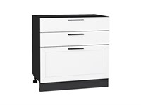 Шкаф нижний с 3-мя ящиками Глетчер Graphite, Айленд Силк, 800 В*Ш*Г 816*800*478, фасад МДФ  Айленд Силк, корпус  Graphite ms2510VVT_56000