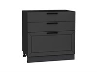 Шкаф нижний с 3-мя ящиками Глетчер Graphite, Маренго Силк, 800 В*Ш*Г 816*800*478, фасад МДФ  Маренго Силк, корпус  Graphite ms2510VVT_43678