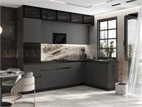Кухня Техно-6 угловая 3.0х1.8м  Атлантик софт Корпус Графит pn26mf_1963459672
