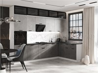 Кухня Рио NEW угловая 3.0х1.8м Компоновка №4  Бетон светлый/Бетон темный Столешница Антарес pn26mf_473187512