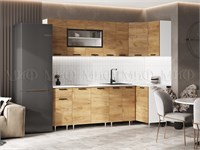 Кухня Рио NEW угловая 2.4х1.0м  Дуб Крафт Столешница Кастилло темный pn26mf_339851907