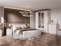 Спальня Мартина Вариант №1  Кашемир/Дуб Крафт Серый Кровать 140 см pn26mf_679322927