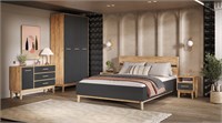 Спальня Кельн  Графит/Дуб Крафт Кровать 160 см Ортопедическое основание дерево pn26mf_1752776670