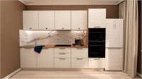 Кухонный гарнитур "Слим Бьянко" с пеналом, 3000мм со столешницей, цвет белый Слим Бьянко с пеналом