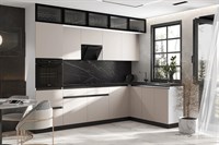 Кухня Техно-6 3,0х1,8м (Кашемир, Белый (Кастилло темный)) фасад МДФ 16 мм / Стекло pnnon26mf_08-218206 (381270)