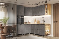 Кухня угловая Рио New 1.8 х 2.0 м железный камень фасад ЛДСП 16 мм / Стекло pnnon26mf_08-243847 (424890)