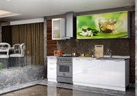 Кухня Чай мята 2.0 м белый глянец фасад МДФ 16 мм / Стекло pnnon26mf_08-225377 (177419)