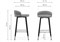 Полубарный стул Kardial gray / black - комплект из 2 шт 15673-mwdvl
