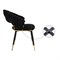 Стул на металлокаркасе Rakel black / gold - комплект из 2 шт 15555-mwdvl