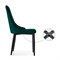 Стул на металлокаркасе Kora green / black - комплект из 4 шт 15096-mwdvl