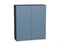 Шкаф верхний с 2-мя дверцами Фьюжн Graphite, Silky Blue, 920, 800 В*Ш*Г 920*800*320, фасад МДФ  Silky Blue, корпус  Graphite ms2510VVT_52066