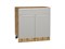 Шкаф нижний с 2-мя дверцами и ящиком Фьюжн Дуб Вотан, Silky Light Grey, 800 В*Ш*Г 816*800*480, фасад МДФ  Silky Light Grey, корпус  Дуб Вотан ms2510VVT_66679
