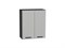 Шкаф верхний с 2-мя дверцами Фрейм Graphite, Grey Silk, 720, 600 В*Ш*Г 716*600*324, фасад МДФ  Grey Silk, корпус  Graphite ms2510VVT_68995