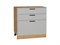 Шкаф нижний с 3-мя ящиками Фрейм Дуб Вотан, Grey Silk, 800 В*Ш*Г 816*800*484, фасад МДФ  Grey Silk, корпус  Дуб Вотан ms2510VVT_69166