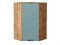 Шкаф верхний угловой Флэт Дуб Вотан, Grey-green In 2S, 920 В*Ш*Г 920*600*600, фасад ЛДСП  Grey-green In 2S, корпус  Дуб Вотан ms2510VVT_62494