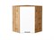 Шкаф верхний угловой Флэт Дуб Вотан, White In 2S, 720 В*Ш*Г 716*600*600, фасад ЛДСП  White In 2S, корпус  Дуб Вотан ms2510VVT_62489