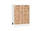 Шкаф нижний с 2-мя дверцами Флэт Белый, Wotan Oak 2S, 600 В*Ш*Г 816*600*478, фасад ЛДСП  Wotan Oak 2S, корпус  Белый ms2510VVT_52720