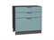 Шкаф нижний с 3-мя ящиками Флэт Graphite, Grey-green In 2S, 800 В*Ш*Г 816*800*478, фасад ЛДСП  Grey-green In 2S, корпус  Graphite ms2510VVT_56971