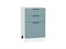 Шкаф нижний с 3-мя ящиками Флэт Белый, Grey-green In 2S, 500 В*Ш*Г 816*500*478, фасад ЛДСП  Grey-green In 2S, корпус  Белый ms2510VVT_56964
