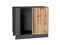Шкаф нижний угловой Флэт Graphite, Wotan Oak 2S В*Ш*Г 816*890*478, фасад ЛДСП  Wotan Oak 2S, корпус  Graphite ms2510VVT_52753