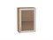 Шкаф верхний с 1-ой остекленной дверцей Сканди Дуб Вотан, Cappuccino Softwood, 720, 500 В*Ш*Г 716*500*320, фасад МДФ/Стекло  Cappuccino Softwood, корпус  Дуб Вотан ms2510VVT_62920