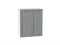 Шкаф верхний с 2-мя дверцами Сканди Белый, Grey Softwood, 720, 600 В*Ш*Г 716*600*320, фасад МДФ  Grey Softwood, корпус  Белый ms2510VVT_41589