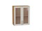 Шкаф верхний с 2-мя остекленными дверцами Сканди Дуб Вотан, Cappuccino Softwood, 720, 600 В*Ш*Г 716*600*320, фасад МДФ/Стекло  Cappuccino Softwood, корпус  Дуб Вотан ms2510VVT_62939