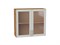 Шкаф верхний с 2-мя остекленными дверцами Сканди Дуб Вотан, Cappuccino Softwood, 720, 800 В*Ш*Г 716*800*320, фасад МДФ/Стекло  Cappuccino Softwood, корпус  Дуб Вотан ms2510VVT_62957