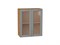 Шкаф верхний с 2-мя остекленными дверцами Сканди Дуб Вотан, Grey Softwood, 720, 600 В*Ш*Г 716*600*320, фасад МДФ/Стекло  Grey Softwood, корпус  Дуб Вотан ms2510VVT_62940