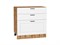 Шкаф нижний с 3-мя ящиками Лофт Дуб Вотан, Super White, 800 В*Ш*Г 816*800*480, фасад МДФ  Super White, корпус  Дуб Вотан ms2510VVT_63393