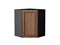 Шкаф верхний угловой Шале Graphite, Brown Dreamline, 720 В*Ш*Г 716*600*600, фасад МДФ  Brown Dreamline, корпус  Graphite ms2510VVT_53865