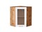 Шкаф верхний угловой остекленный Валерия-М Дуб Вотан, Белый глянец, 720 В*Ш*Г 716*600*600, фасад МДФ/Стекло  Белый глянец, корпус  Дуб Вотан ms2510VVT_63762